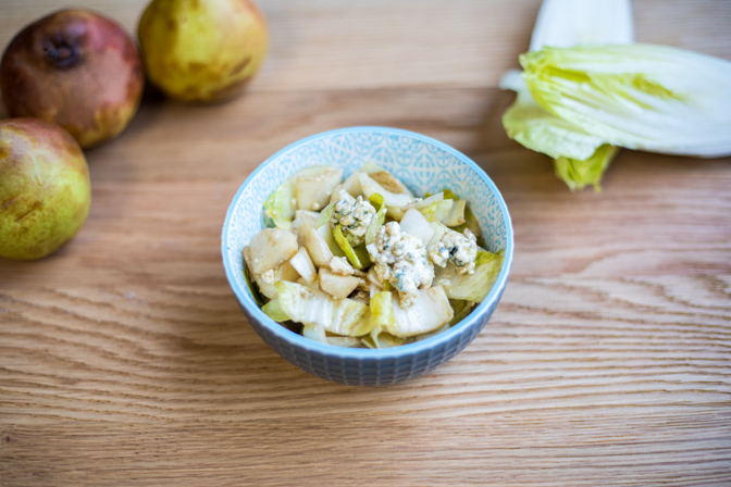 Endives au bleu et à la poire